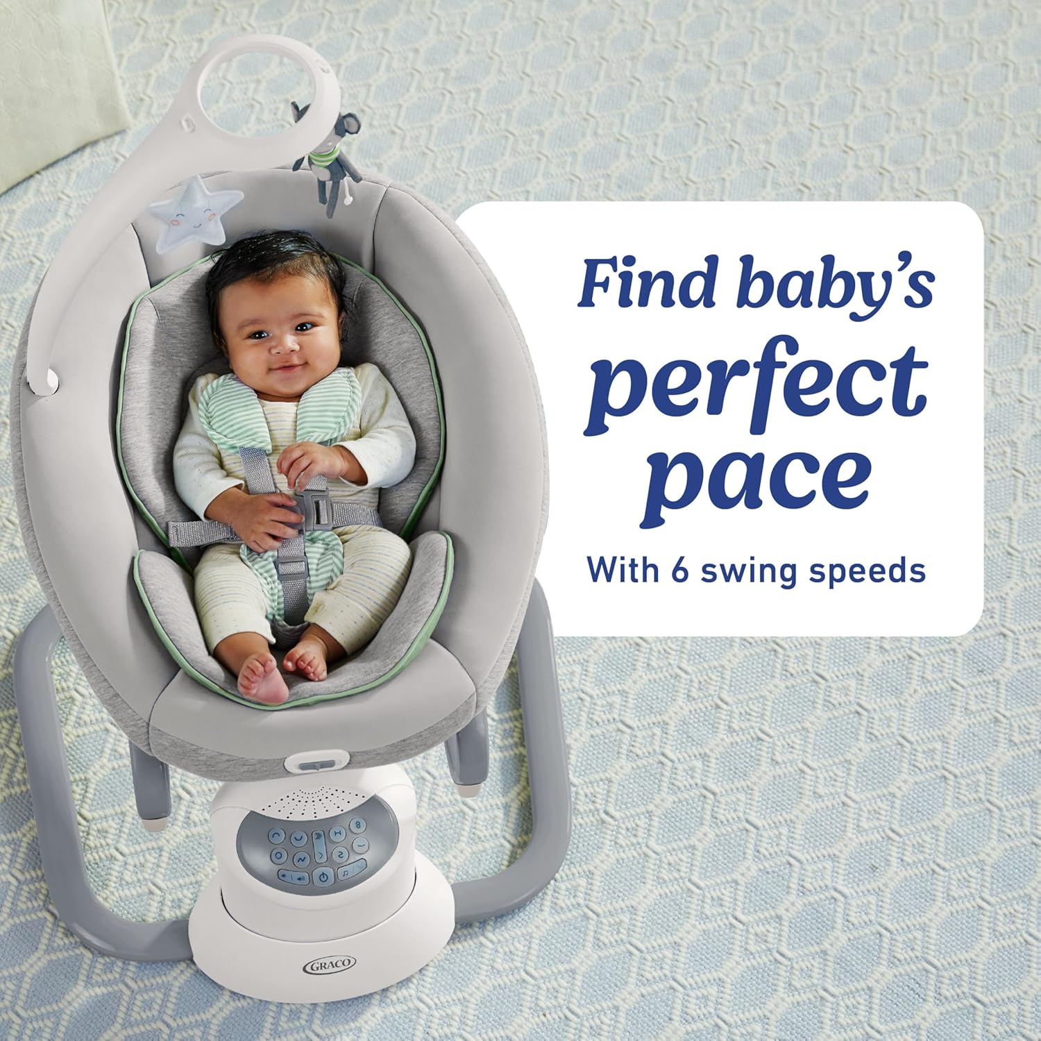 Soothe My Way with Removable Rocker, Madden - Versatile Baby Swing & Portable Rocker