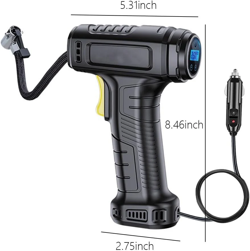 2025 Tire Inflator Pump with Emergency LED Light - 12V