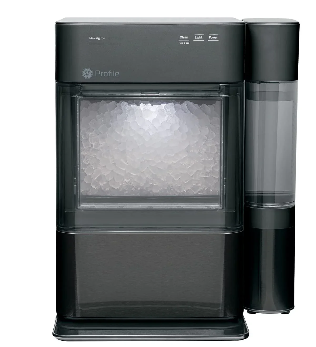 Countertop Nugget Ice Maker | Ice Machine with WiFi Connectivity | Smart Home Kitchen Essentials | Black Stainless