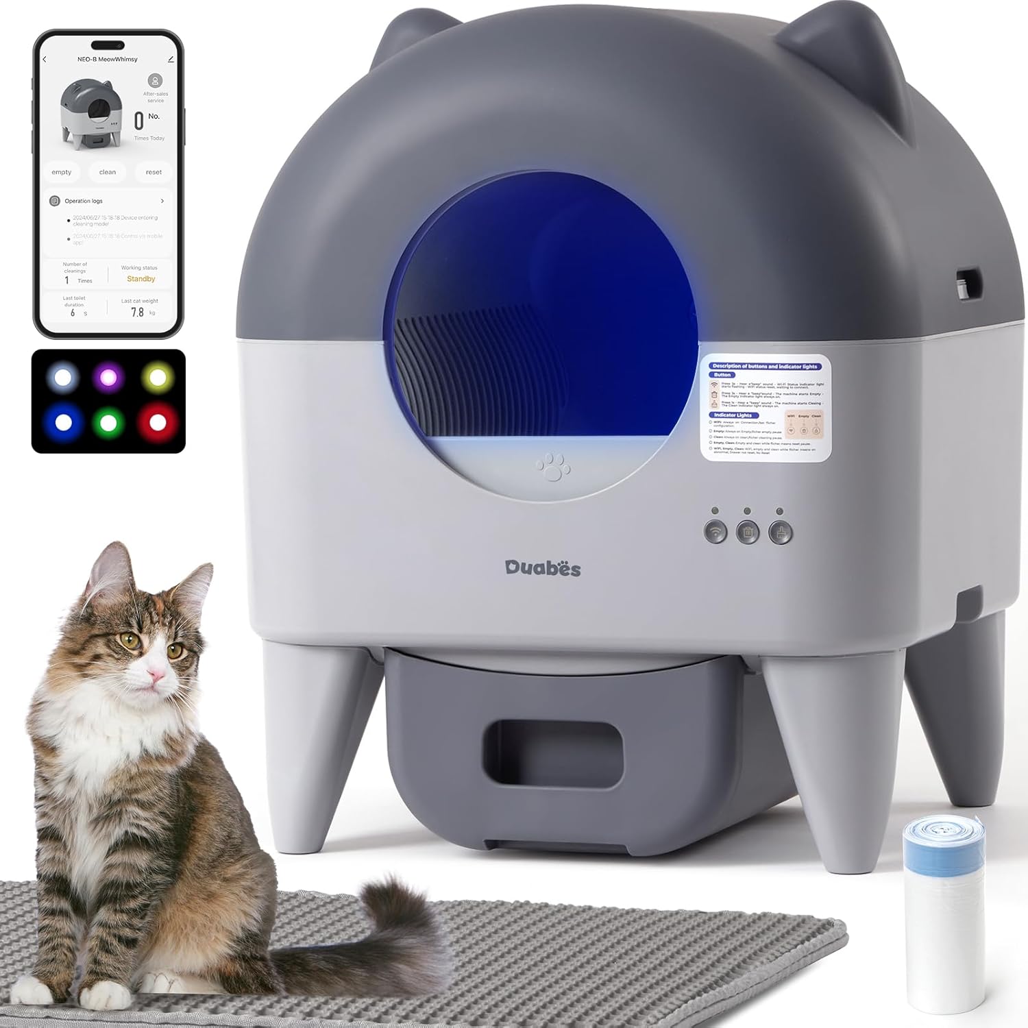 Self Cleaning Litter Box – App-Controlled, Odor-Free