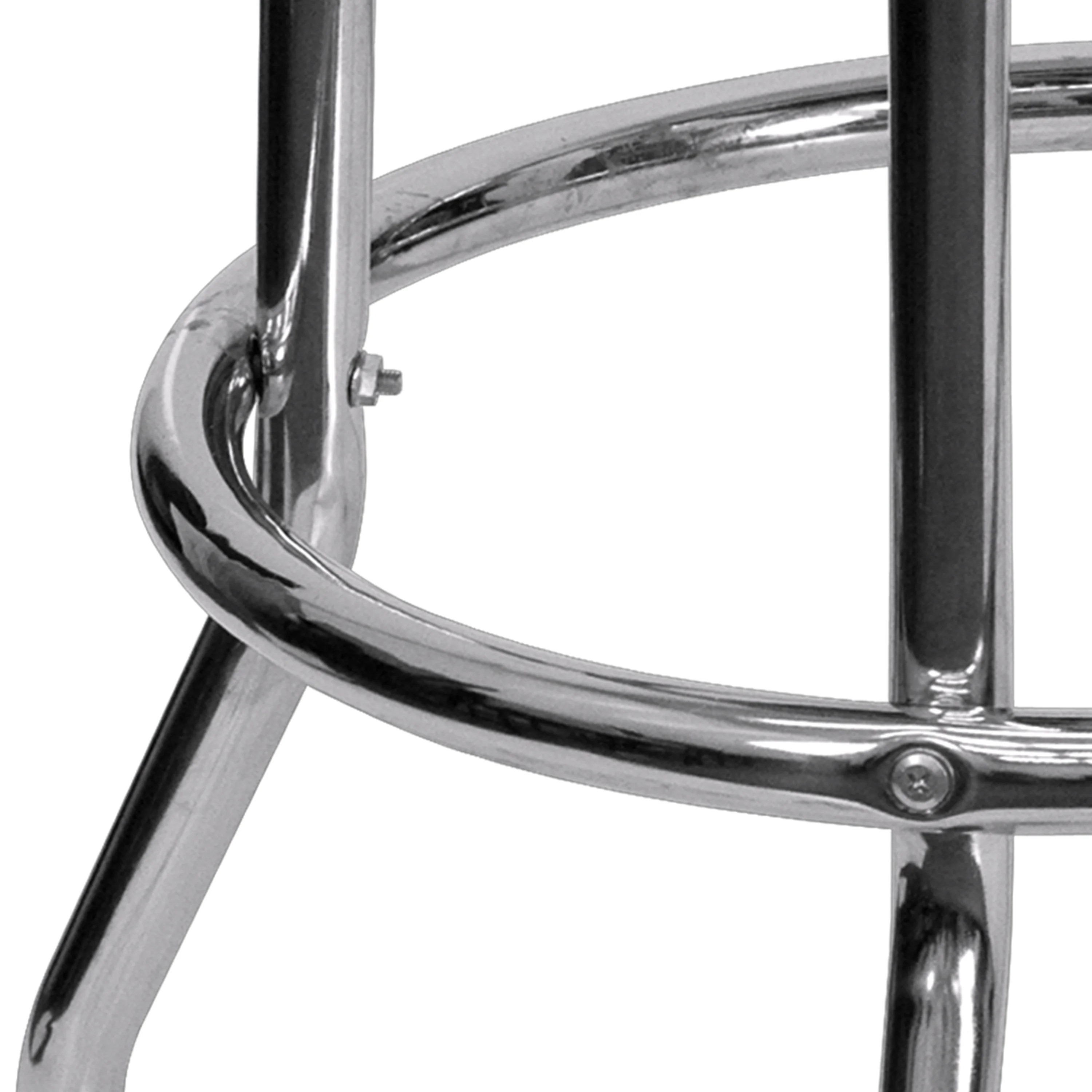 Flash Furniture Bruno Double Ring Chrome Barstool with Black Seat
