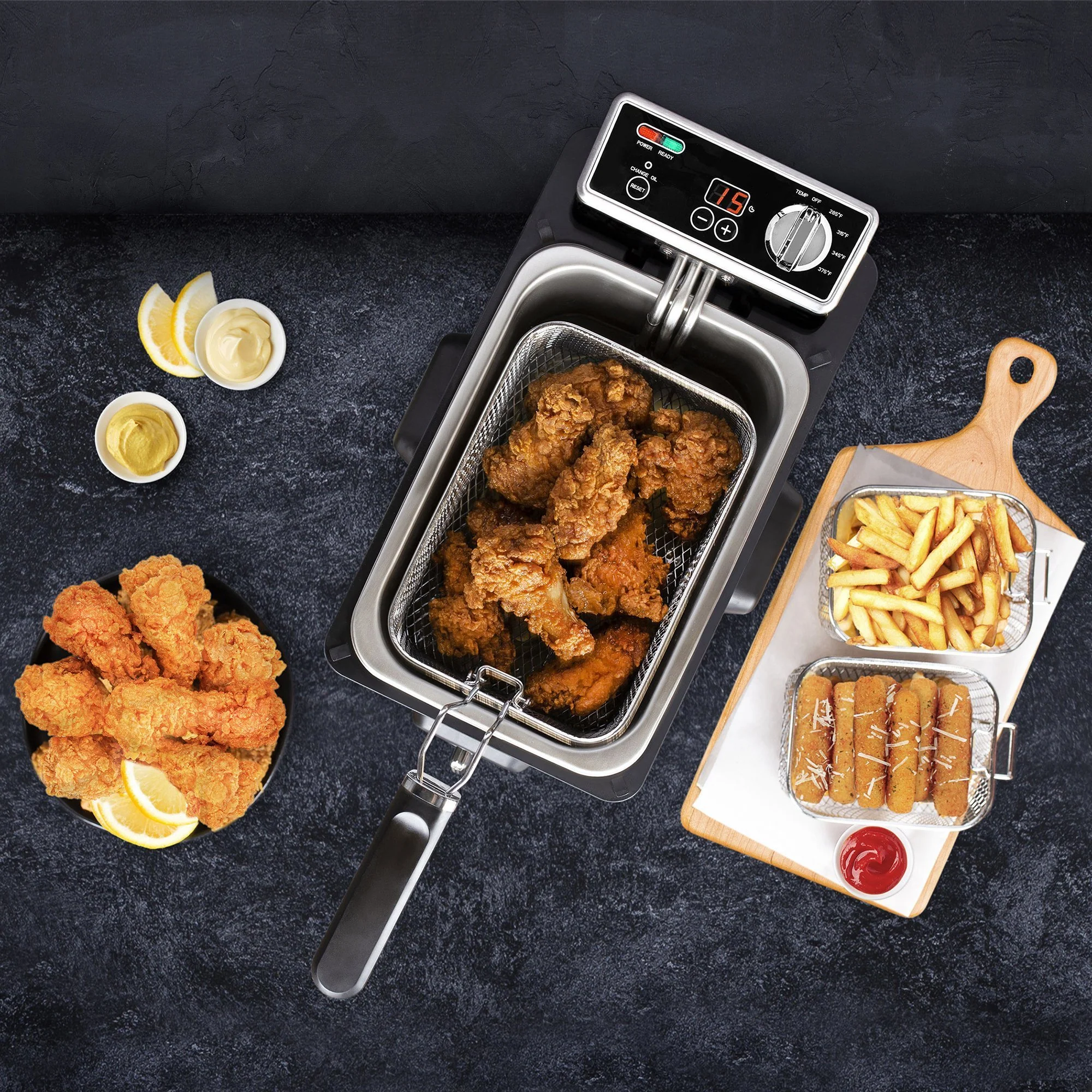 2025 4.2 Quart Deep Fryer with Oil Filtration XL – Large Capacity, Digital Controls, Adjustable Temperature, Family-Size Cooking
