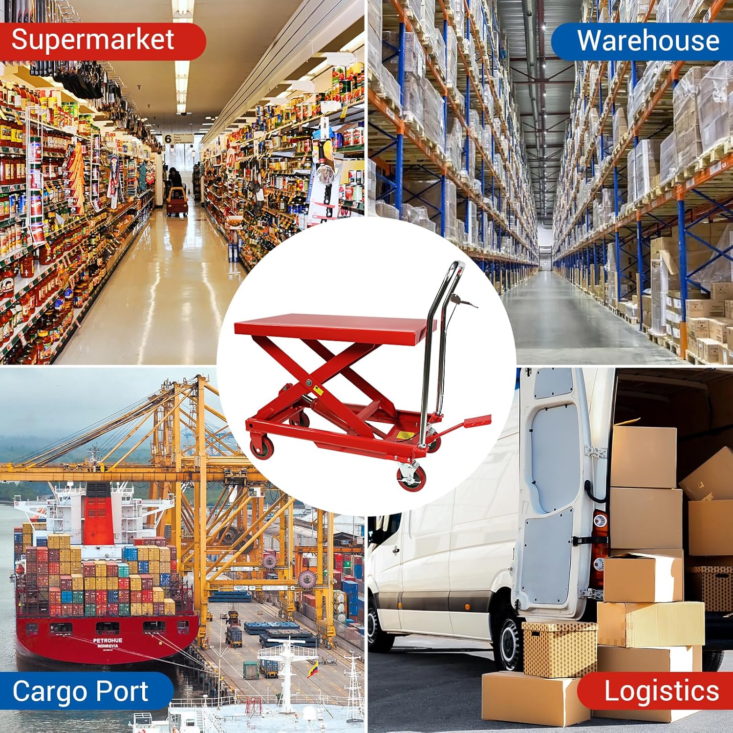 500LBS Hydraulic Lift Table Cart, 30