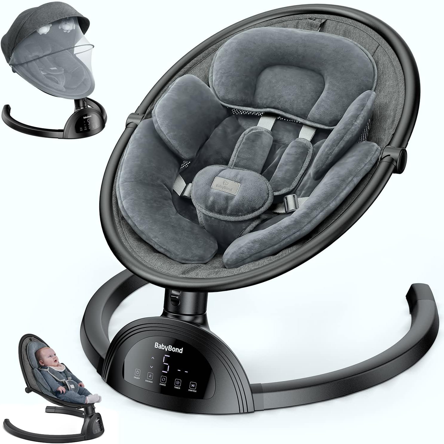 Baby Swings for Infants Bluetooth Infant Swing with Music Speaker