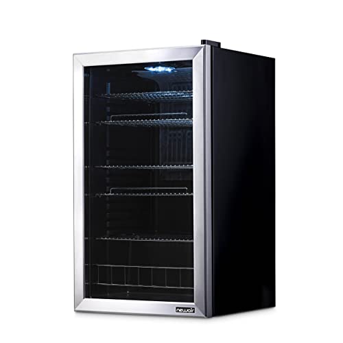 NewAir Beverage Refrigerator Cooler | 126 Cans Free Standing with Right Hinge Glass Door