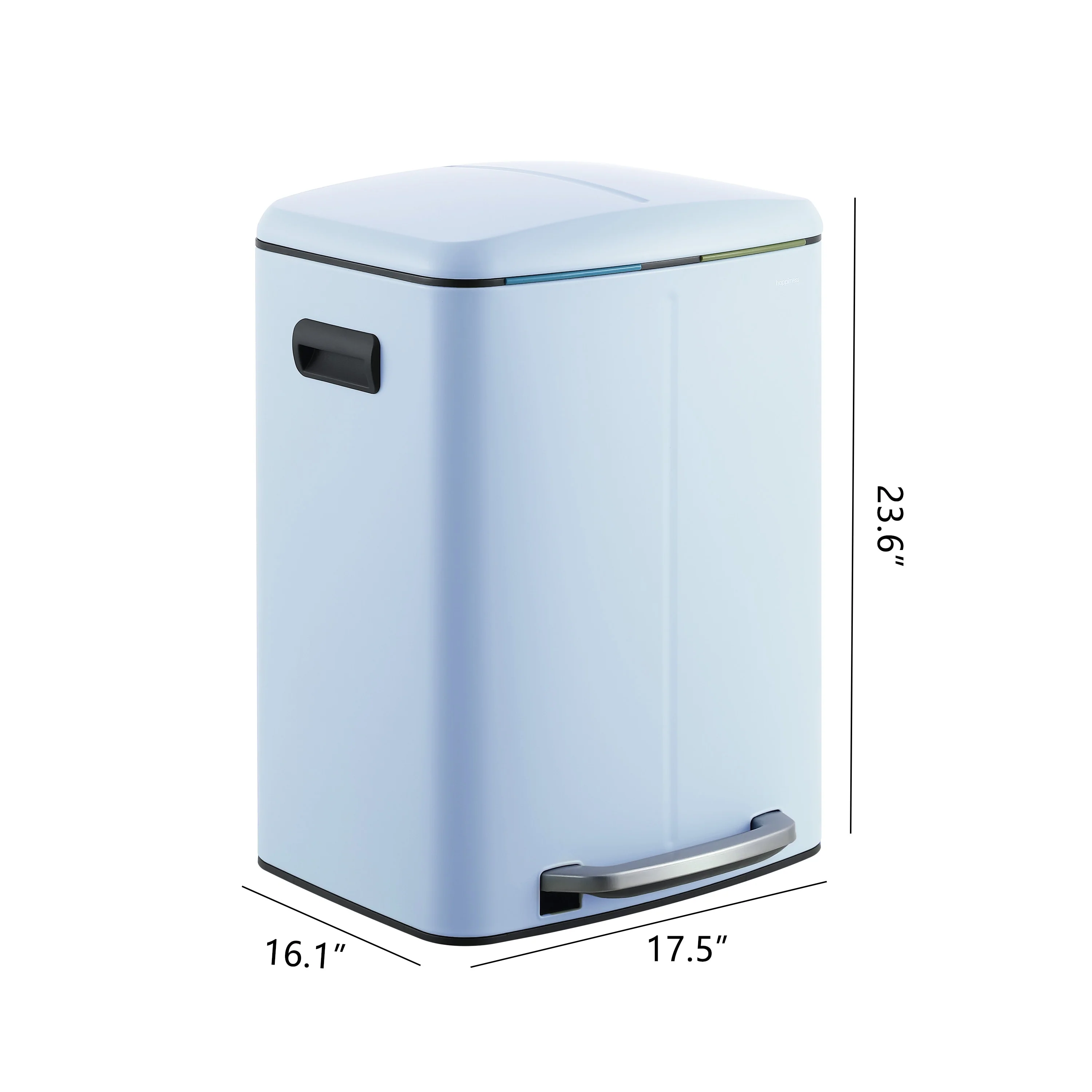 happimess 10.6-Gallon Double Bucket Trash Can with Soft Close Lid