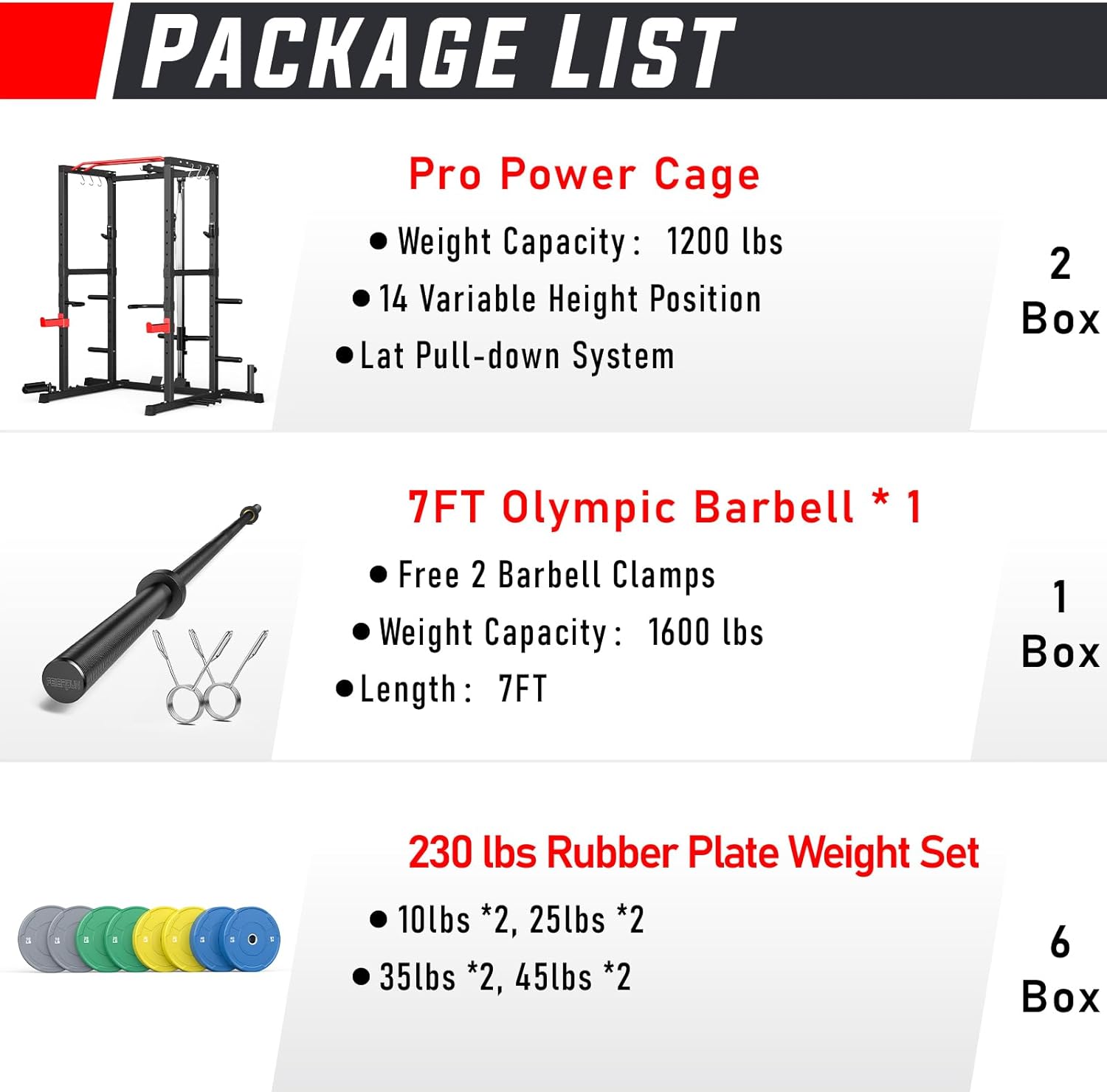 Sportsroyals Power Cage,1600lbs Multi-Function Power Rack with Adjustable Cable Crossover System and More Training Attachment, Weight Cage for Home Gym