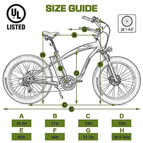 2025 750W Electric Bike 26′′ Fat Tire Adult Electric Bicycles 48V 13AH Removable Lithium Battery Ebike with Suspension Fork Aluminium Frame Beach Snow Mountain E-Bike for Adults