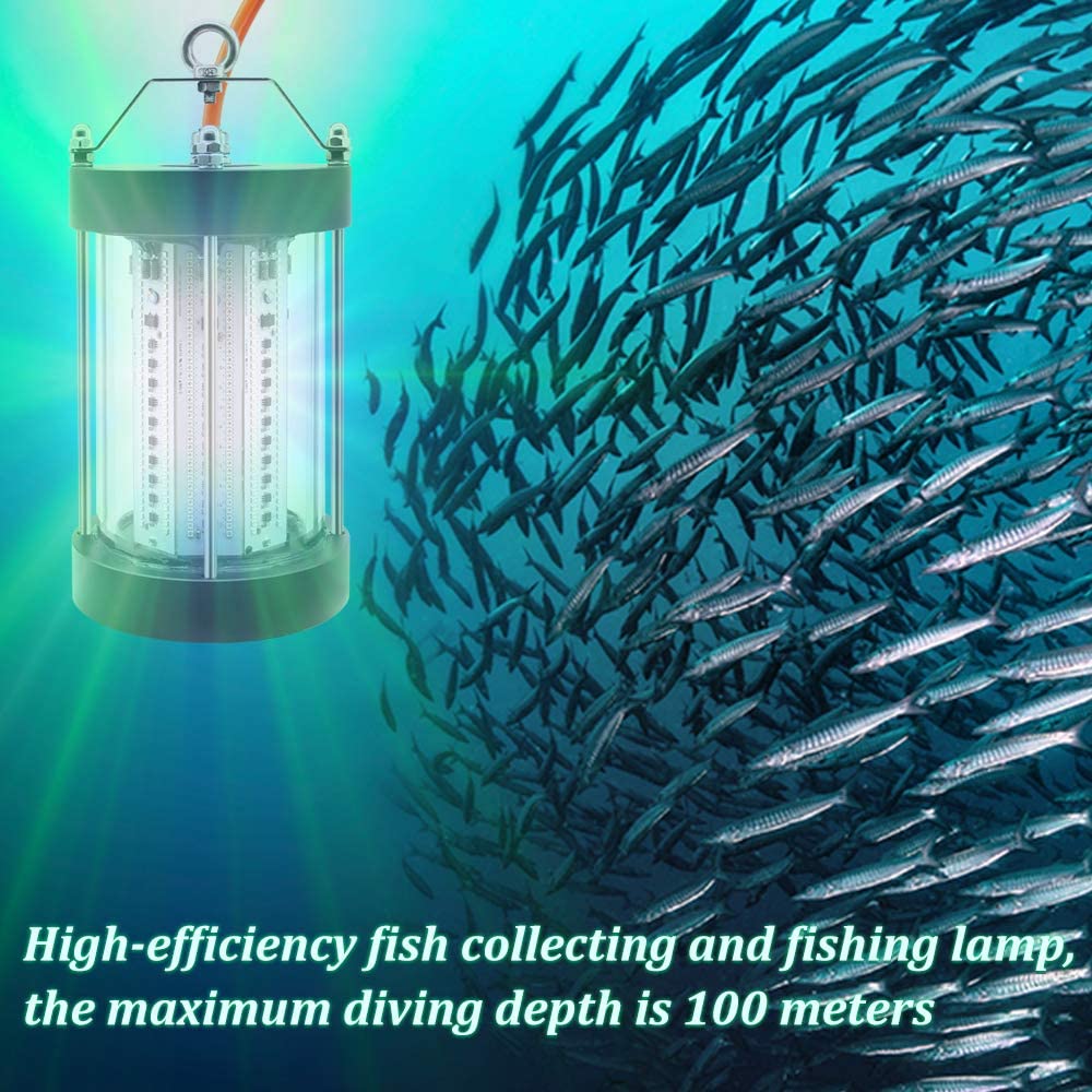 NS 500W LED Underwater Fishing Light 35,000 Lumen Night Fish Attracting Light IP68 Waterproof AC110V