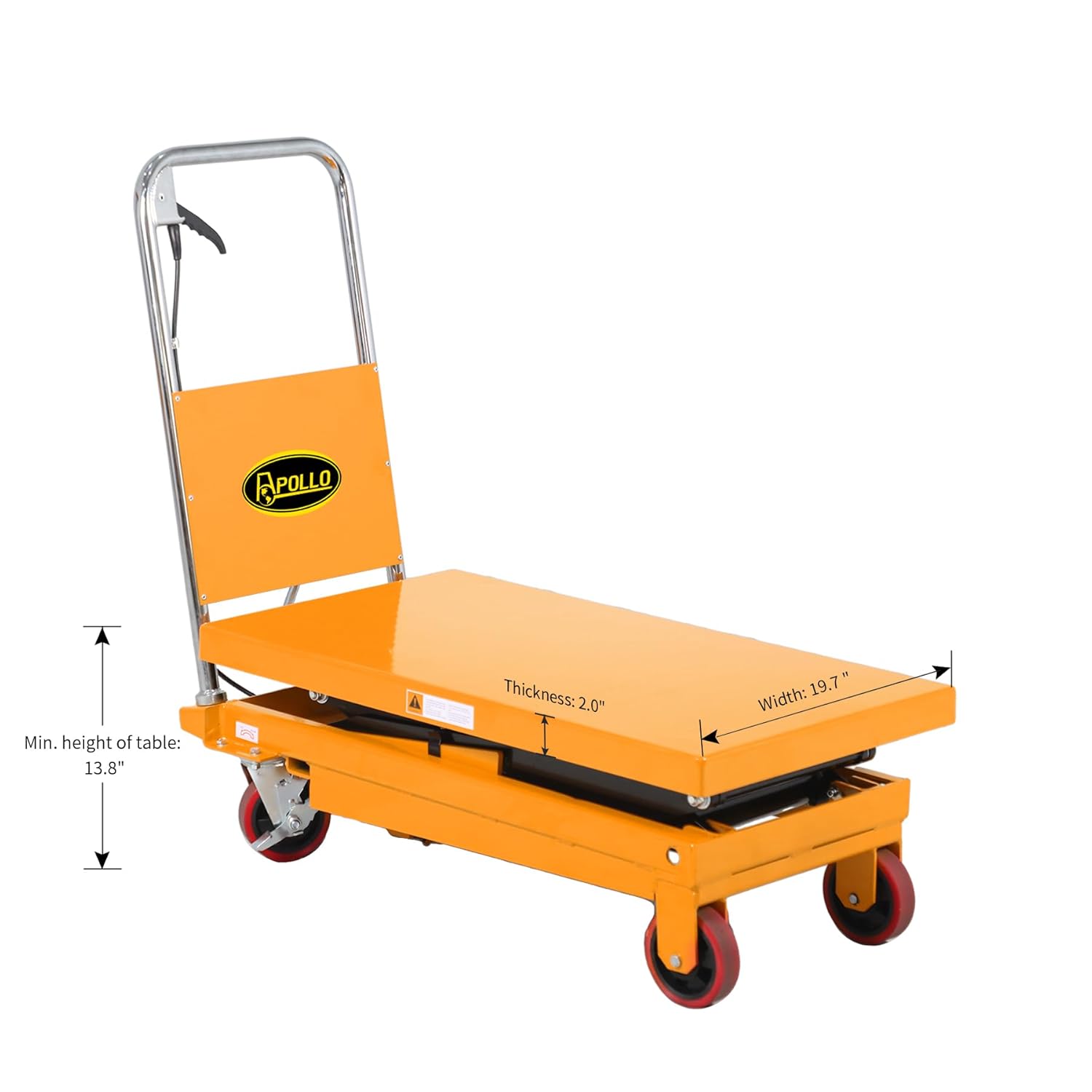 APOLLOLIFT Hydraulic Lift Table Cart – 770 lbs Capacity, 51