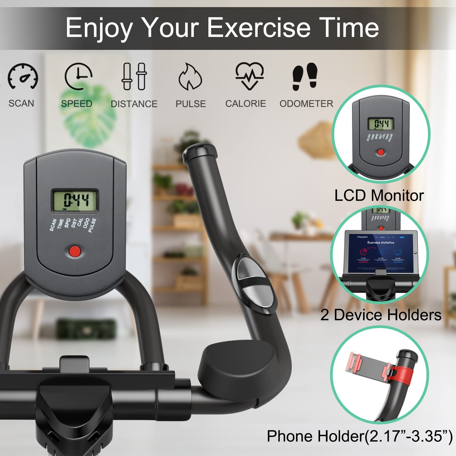 2025 Indoor Cycling Bike, Stationary Exercise Bike Workout Bike with Device Holders
