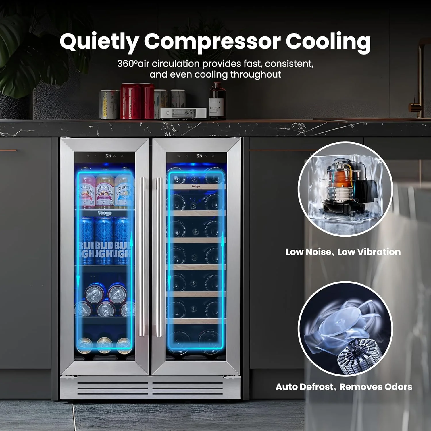 Wine Fridge Cooler 15 Inch Wine Fridge Hold 33 Bottles