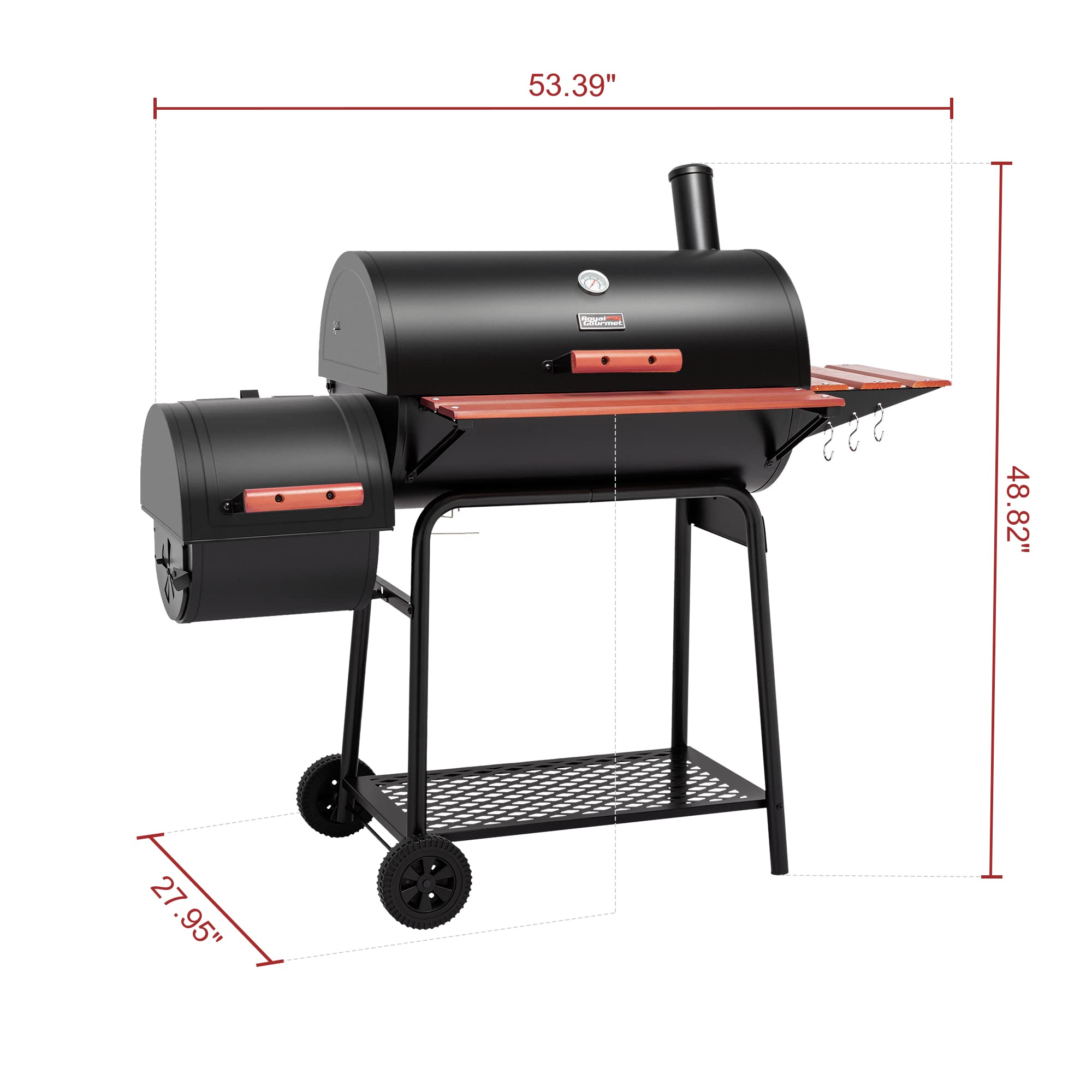 Royal Gourmet CC1830W 30-Inch Charcoal Grill with Offset Smoker