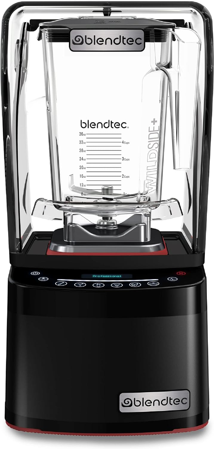 Blendtec Professional 800 – Blender with WildSide+ Jar (90 oz) for Smoothies & Frozen Drinks – Quietest Professional-Grade Power – 11-Speed Touch Slider – Easy to Clean – Black