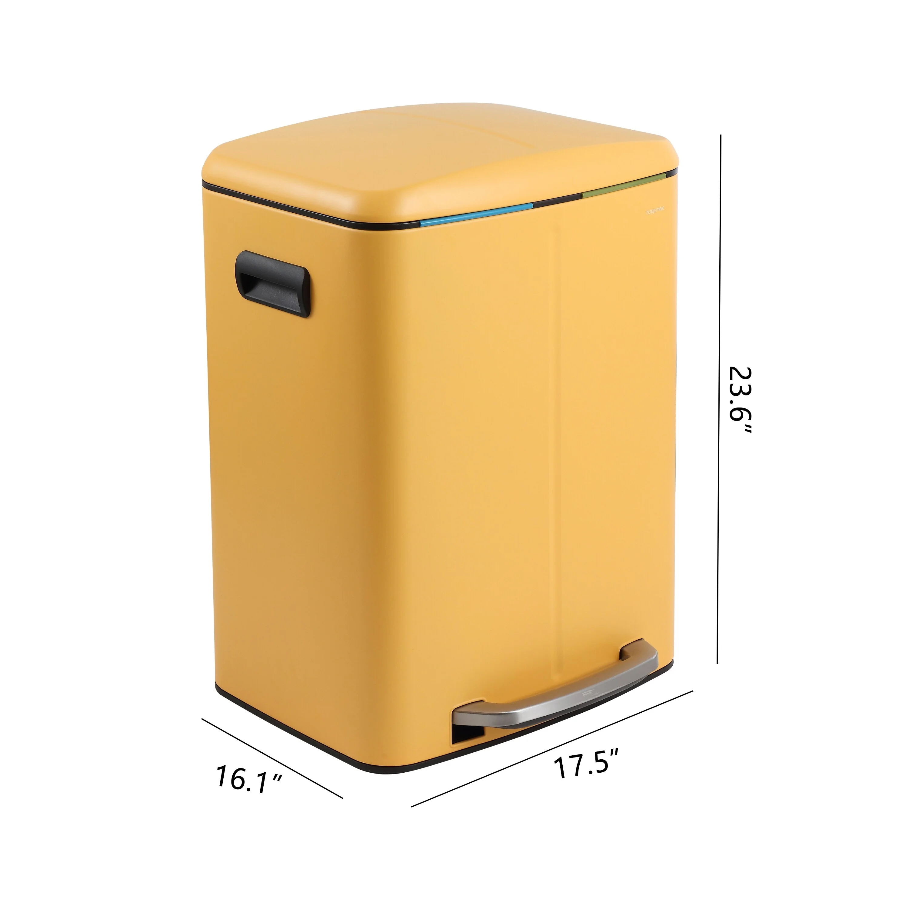 happimess 10.6-Gallon Double Bucket Trash Can with Soft Close Lid