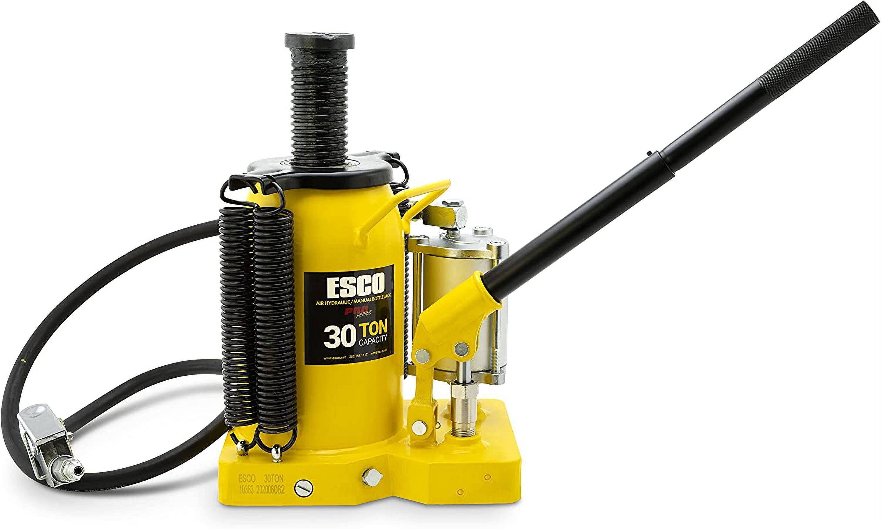 ESCO 30 Ton Pro Series Air Hydraulic Bottle Jack – Heavy Duty Lifting for Automotive and Industrial Use