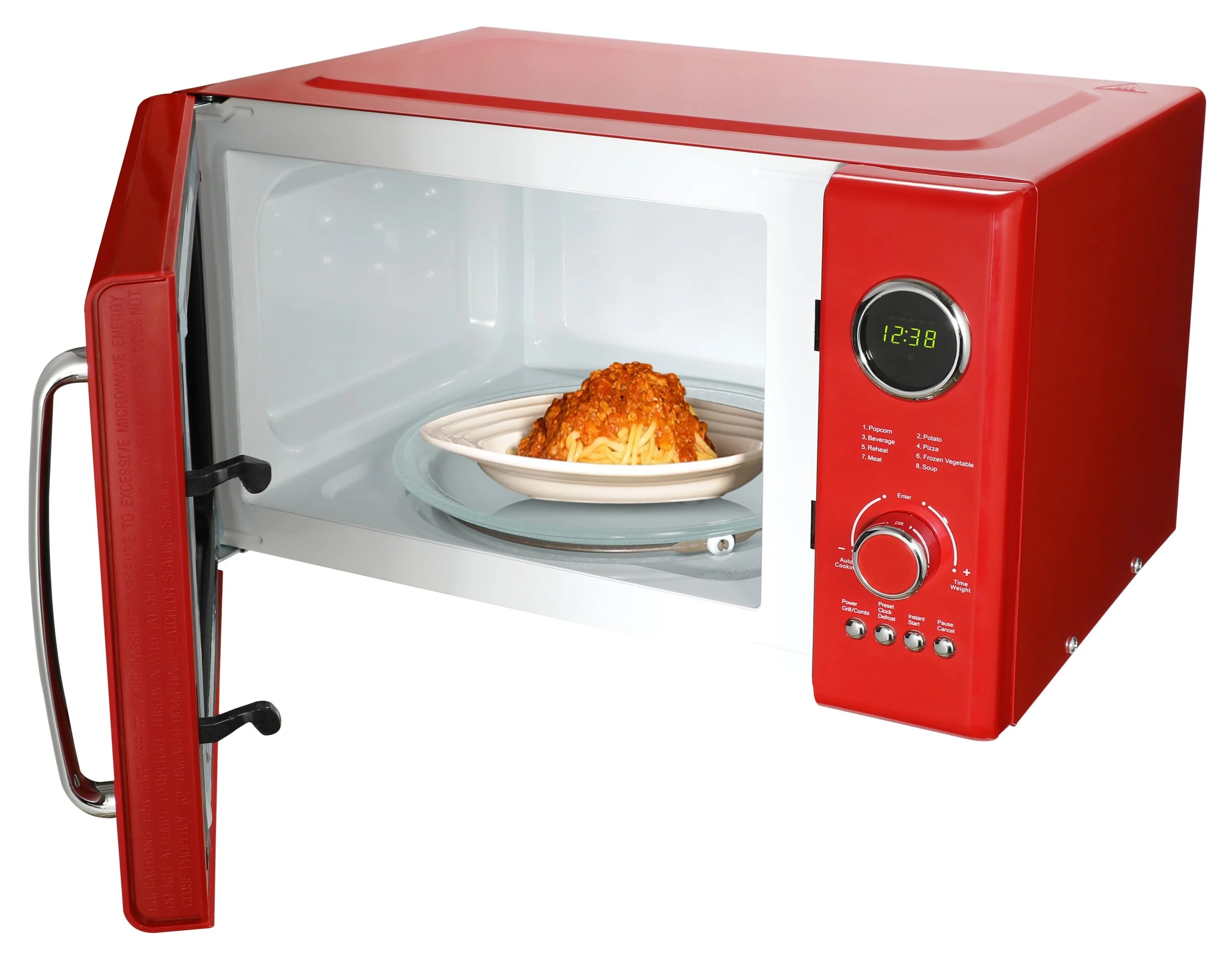 Emerson 0.9 Cu. Ft., 800W Retro Red Microwave Oven with Grill, MWRG0901RD