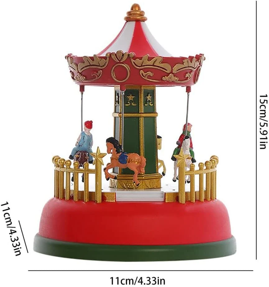 2025 2025 MGWYE Christmas Music Box with Light Room Decor Holiday Musical Ornaments Year Decoration Gift (Color : E)