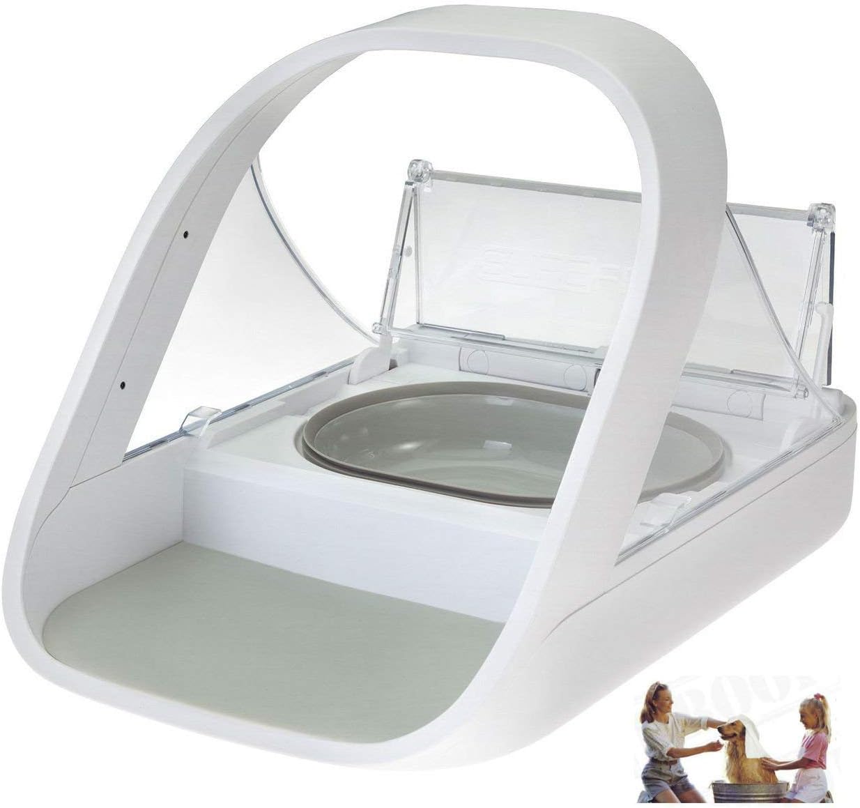 Automatic Pet Feeder -Microchip Pet Feeder  MPF001  Suitable for Both Wet and Dry Food  Bonus eOutletDeals Pet Towel