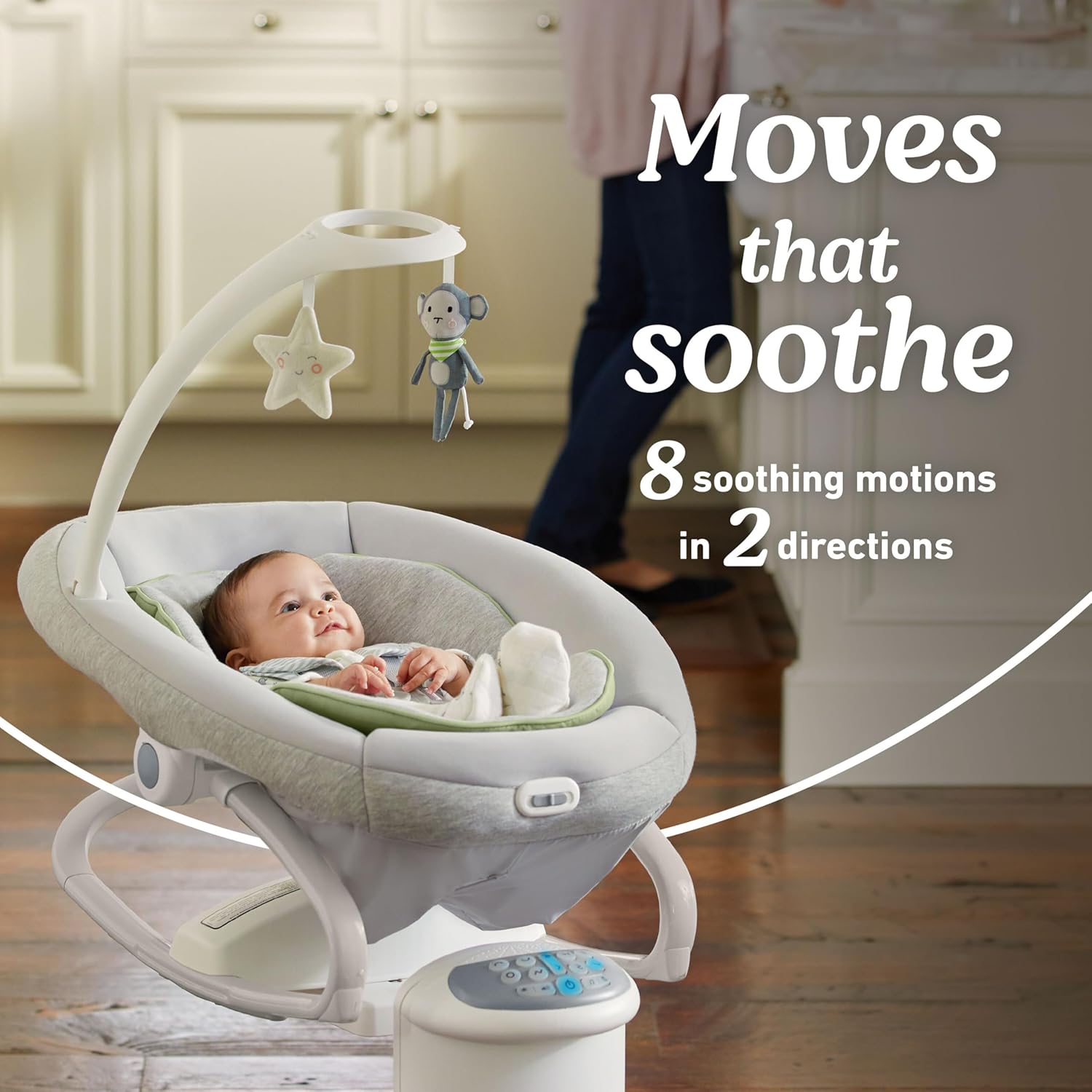 Soothe My Way with Removable Rocker, Madden - Versatile Baby Swing & Portable Rocker