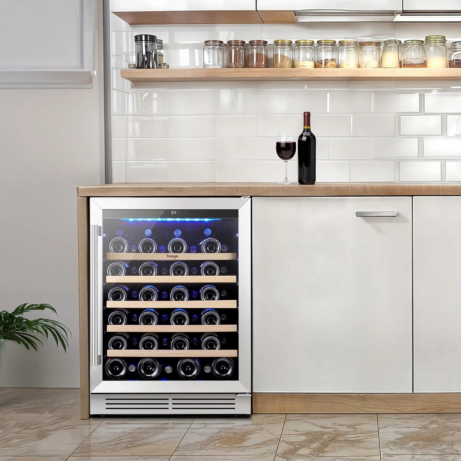 Wine Fridge Cooler 15 Inch Wine Fridge Hold 33 Bottles