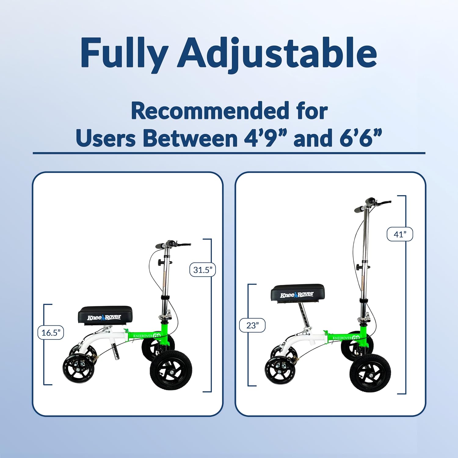 Most Compact All Terrain Knee Scooter for Adults for Foot Surgery Heavy Duty Knee Walker for Broken Ankle Foot Injuries Recovery Leg Scooter Best Knee Crutch Alternative (Green)