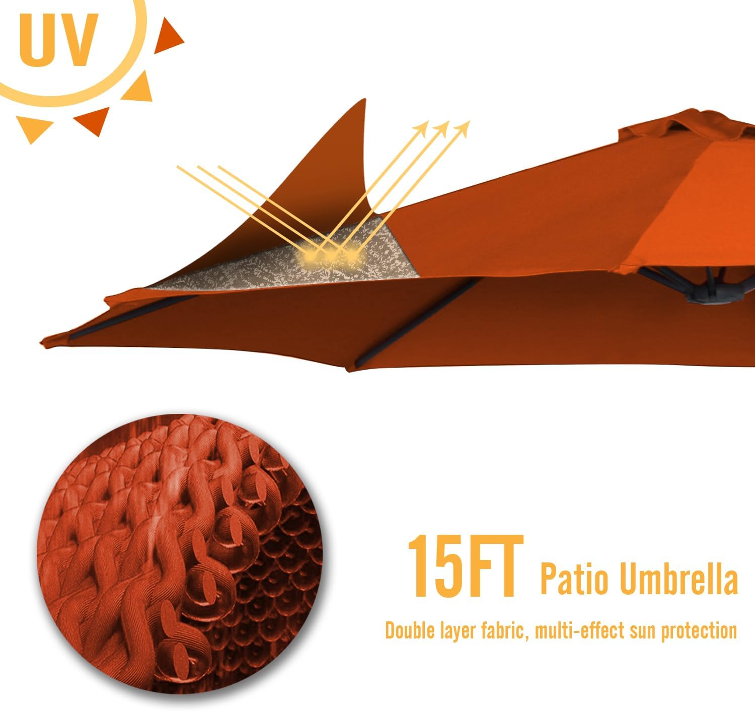 15ft Patio Umbrella with Solar Lights, Large Double Umbrella Outdoor, Rectangle 180''x106'' Umbrellas with 156 PCS LED Lights and Crank Handle for Backyard Deck Pool Shade in Black(1.9