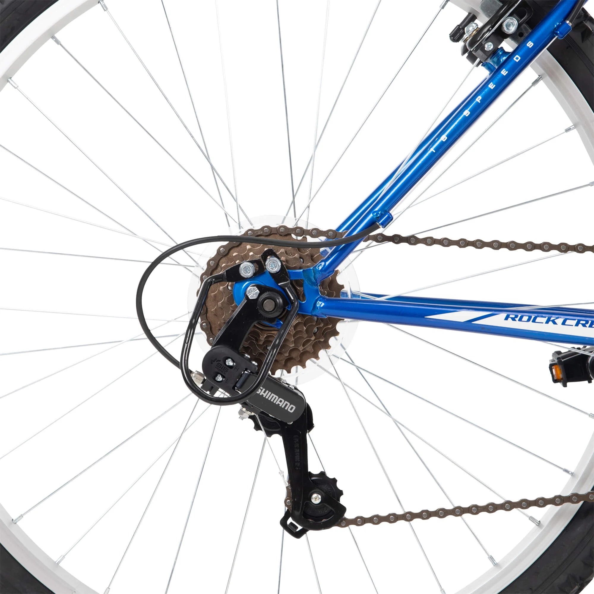 Huffy 26′′ Rock Creek Mountain Bike, Fits Riders 5’0′′+, Blue, Adult, Men’s