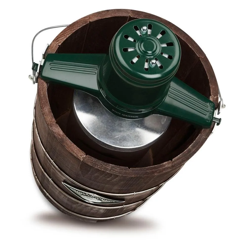 2025 White Mountain 6 Qt. Green and Brown Electric Ice Cream Maker