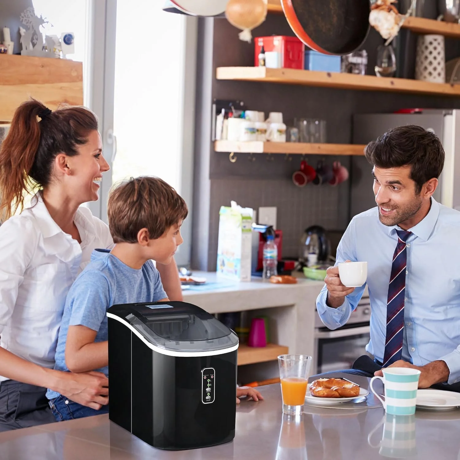 Nugget Ice Maker Countertop 44Lbs/24H Pebble Ice Maker Machine