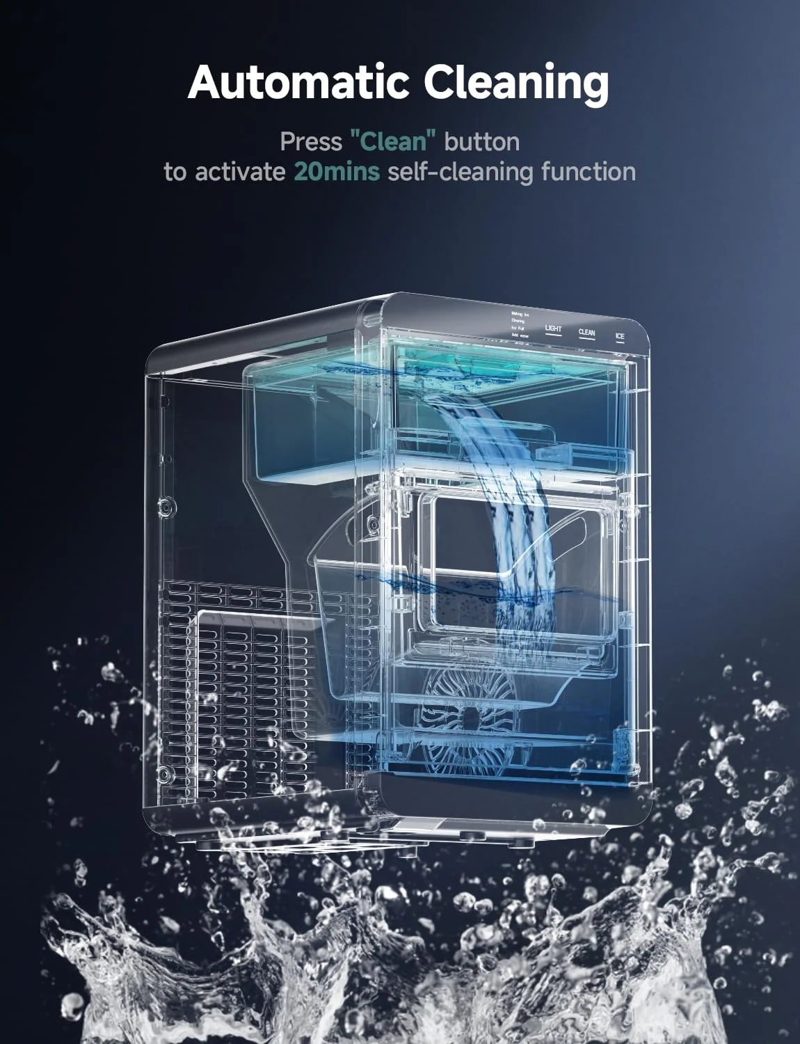 Nugget Ice Maker Countertop 44Lbs/24H Pebble Ice Maker Machine