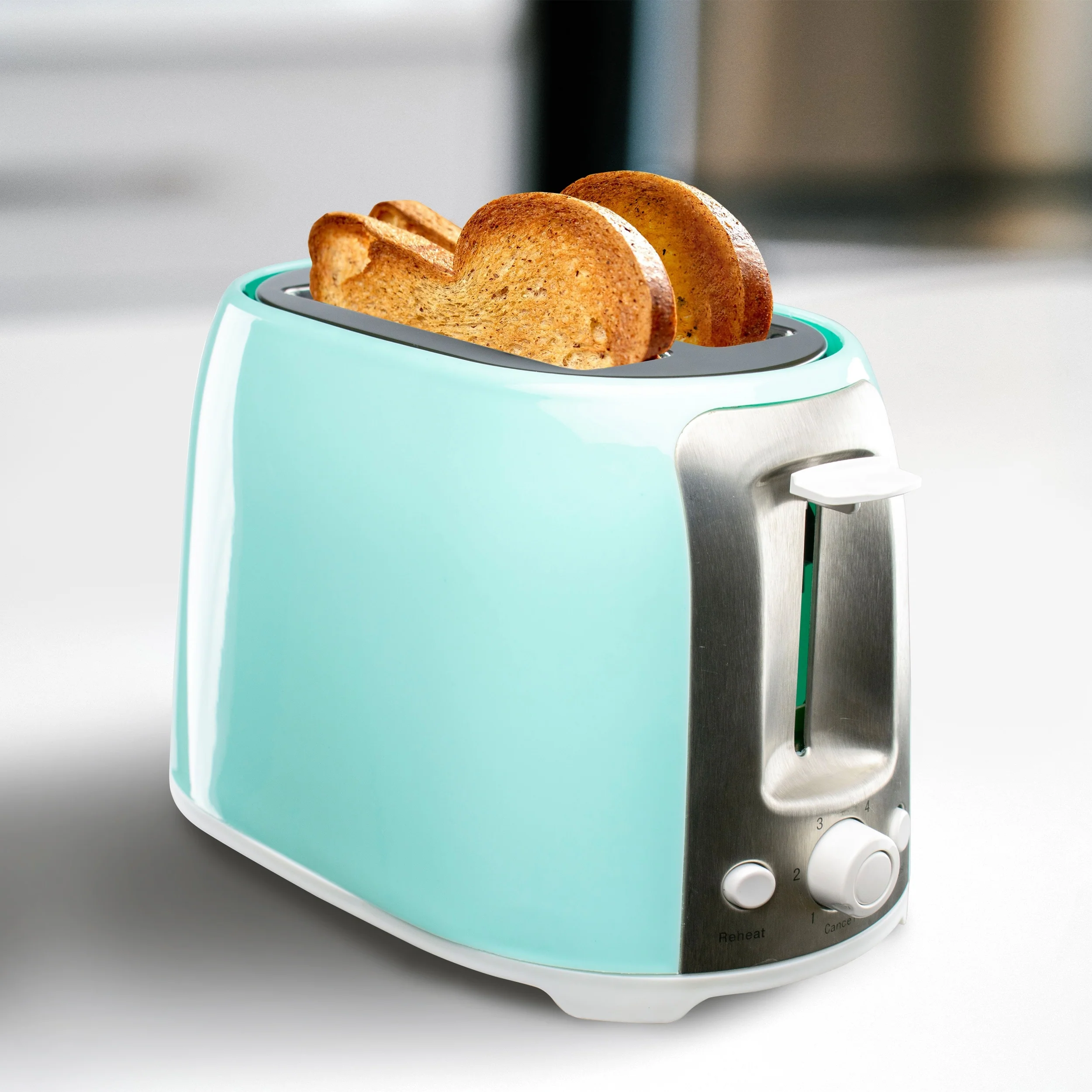 Vintage 2-Slice Cool Touch Extra Wide Slot Toaster in Turquoise