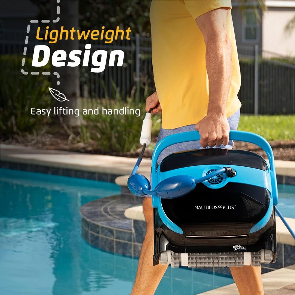 Dolphin Nautilus CC Plus Wi-Fi Automatic Robotic Pool Vacuum Cleaner, Always Cleaning, Never Charging, with Wall Climbing Scrubber Brush, Ideal for In-Ground Pools up to 50 FT in Length
