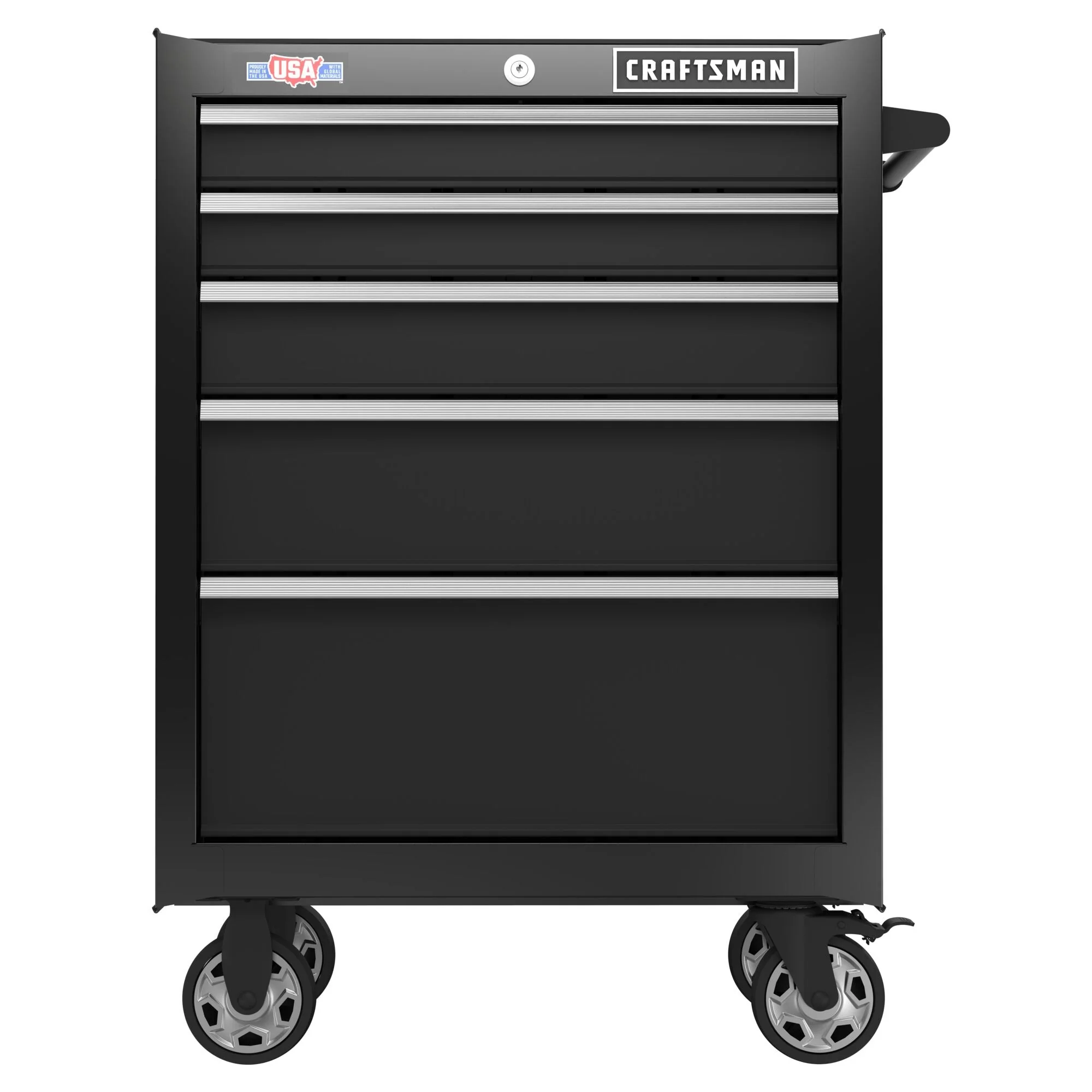 26.5-in W x 37.5-in H 5-Drawer Steel Rolling Tool Cabinet (Black)