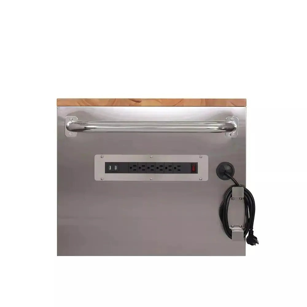 2025 72 in 18-Drawer 24 in. D Mobile Workbench with Solid Wood Top Stainless Steel