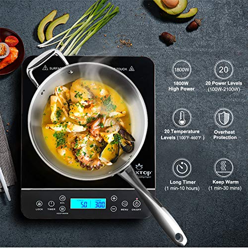 Duxtop Portable Induction Cooktop, Countertop Burner Induction Hot Plate with LCD Sensor