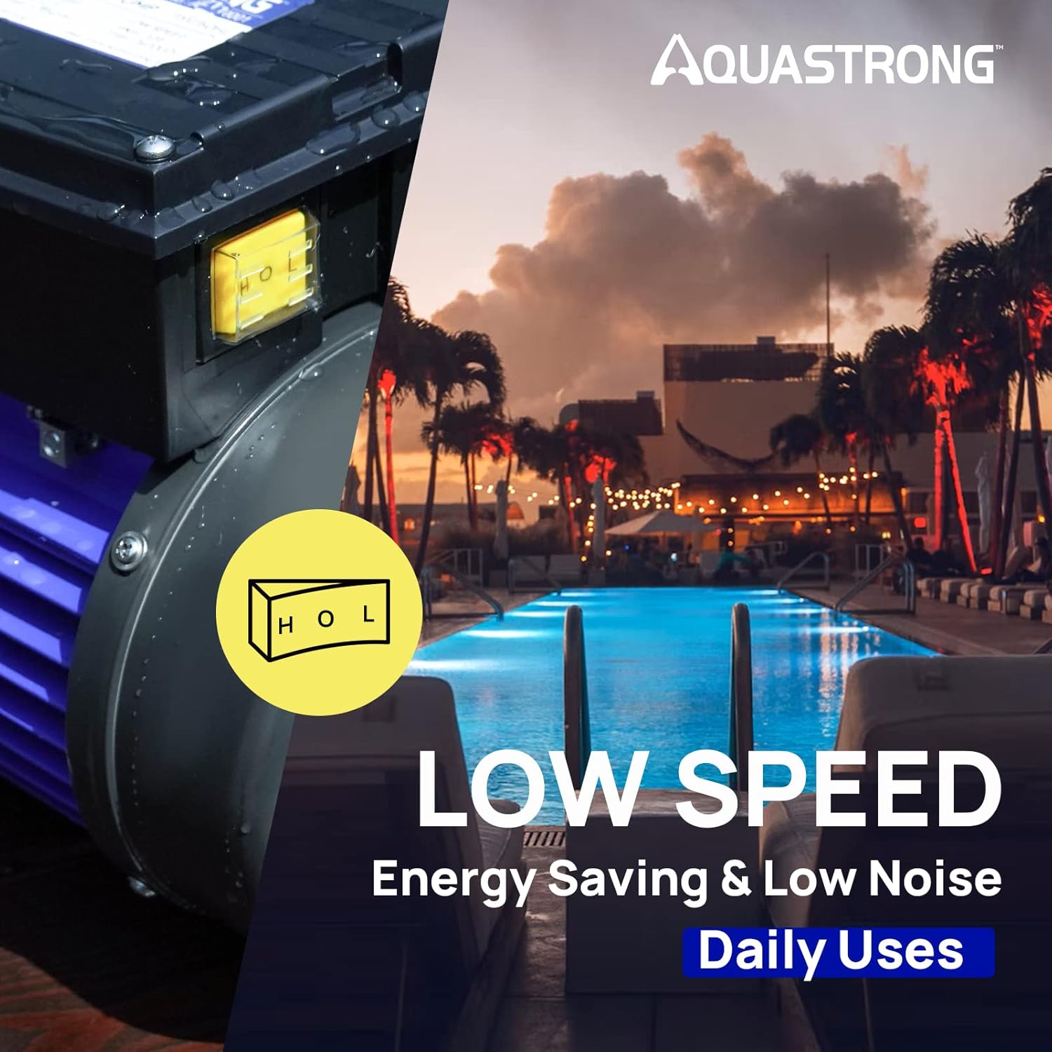AQUASTRONG In/Above Ground Pool Pump, High Flow (with Timer, 2HP, 8917 GPH, 220V)
