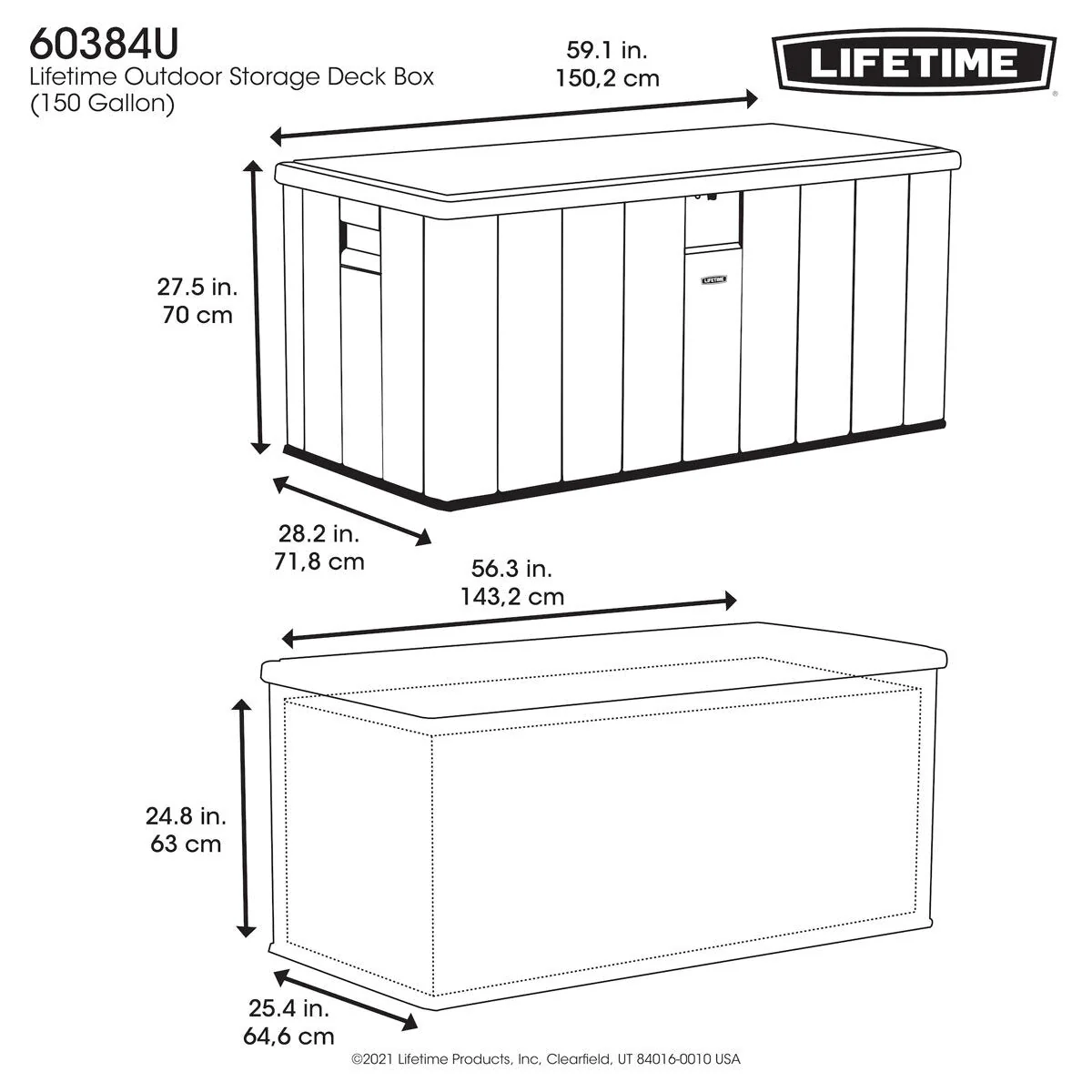 568 Litre Modern Outdoor Storage Deck Box