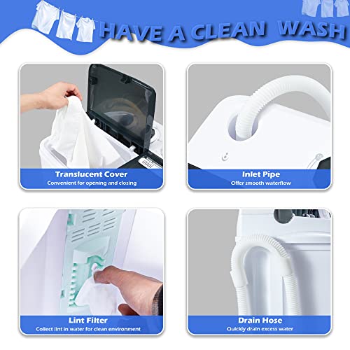 HABUTWAY Portable Washing Machine 17.6Lbs Capacity Washer and Dryer Combo