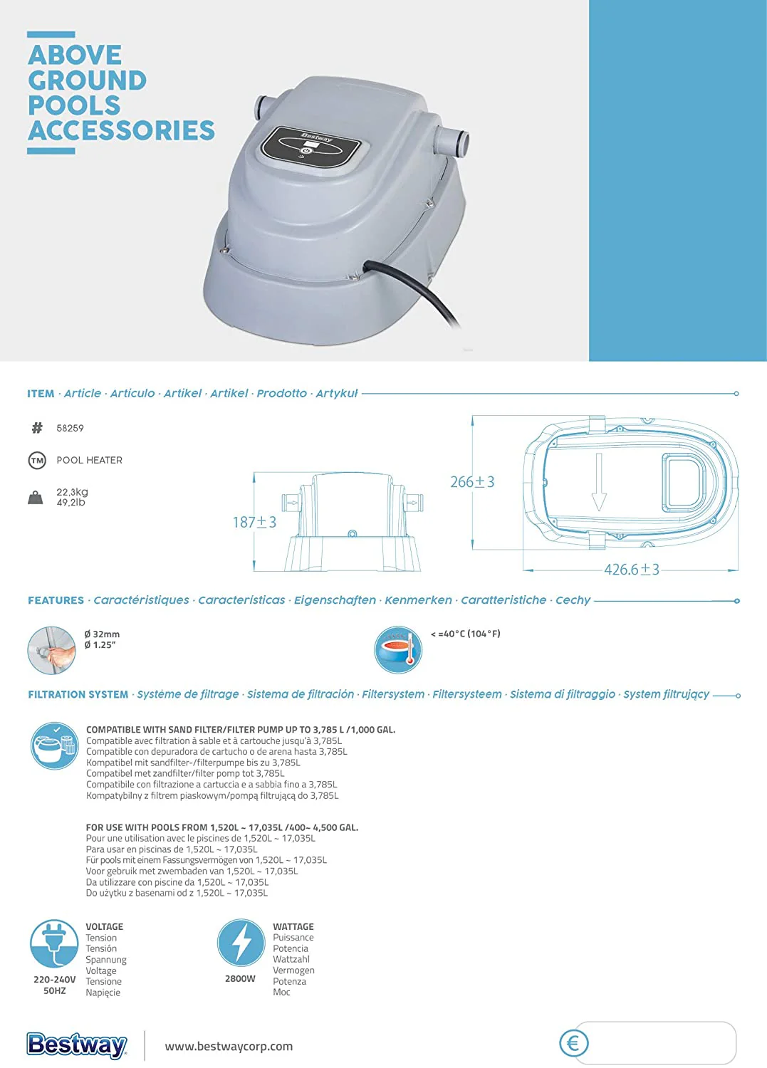2025 Bestway Pool Heater