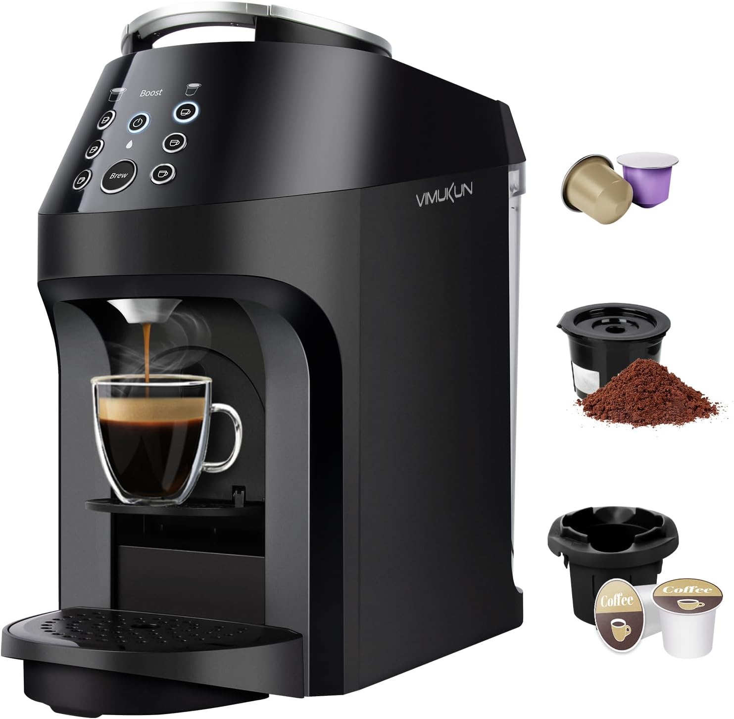 2025 3-in-1 coffee machine, coffee and espresso machine combo for ground coffee