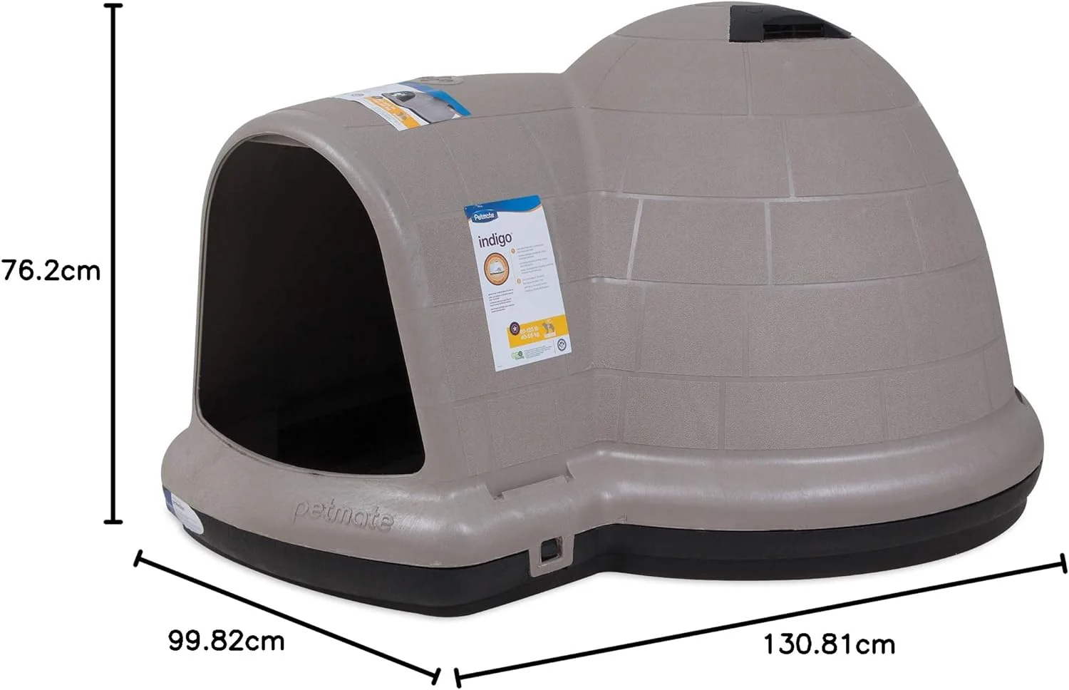 2025 Petmate Indigo Dog House (Igloo Dog House, Made in USA with 90% Recycled Materials, All-Weather Protection Pet Shelter) for XL Dogs -90 to 125 pounds, Made in USA