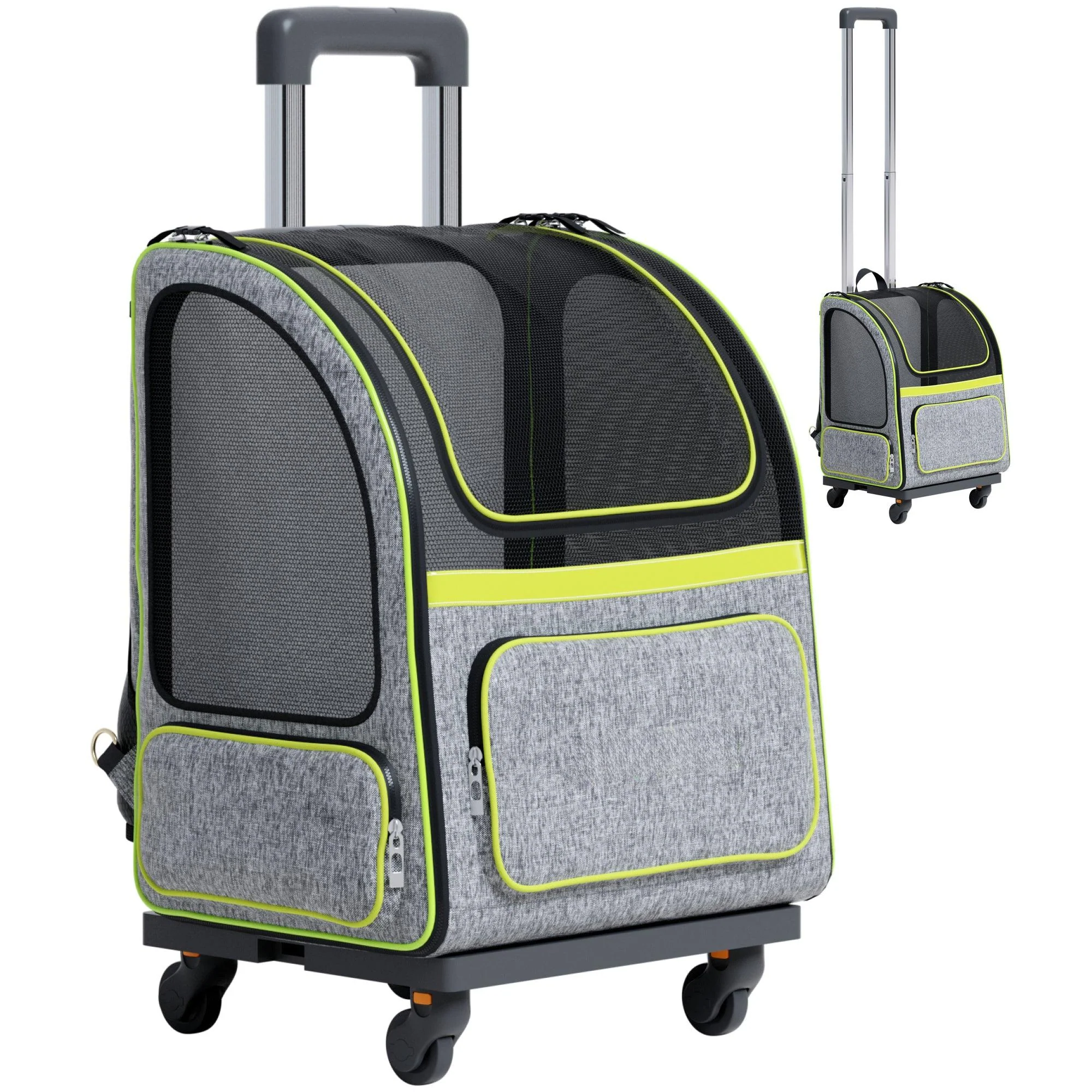 Hybrid Adventurer Pet Backpack with Removable Wheels and Telescopic Handle