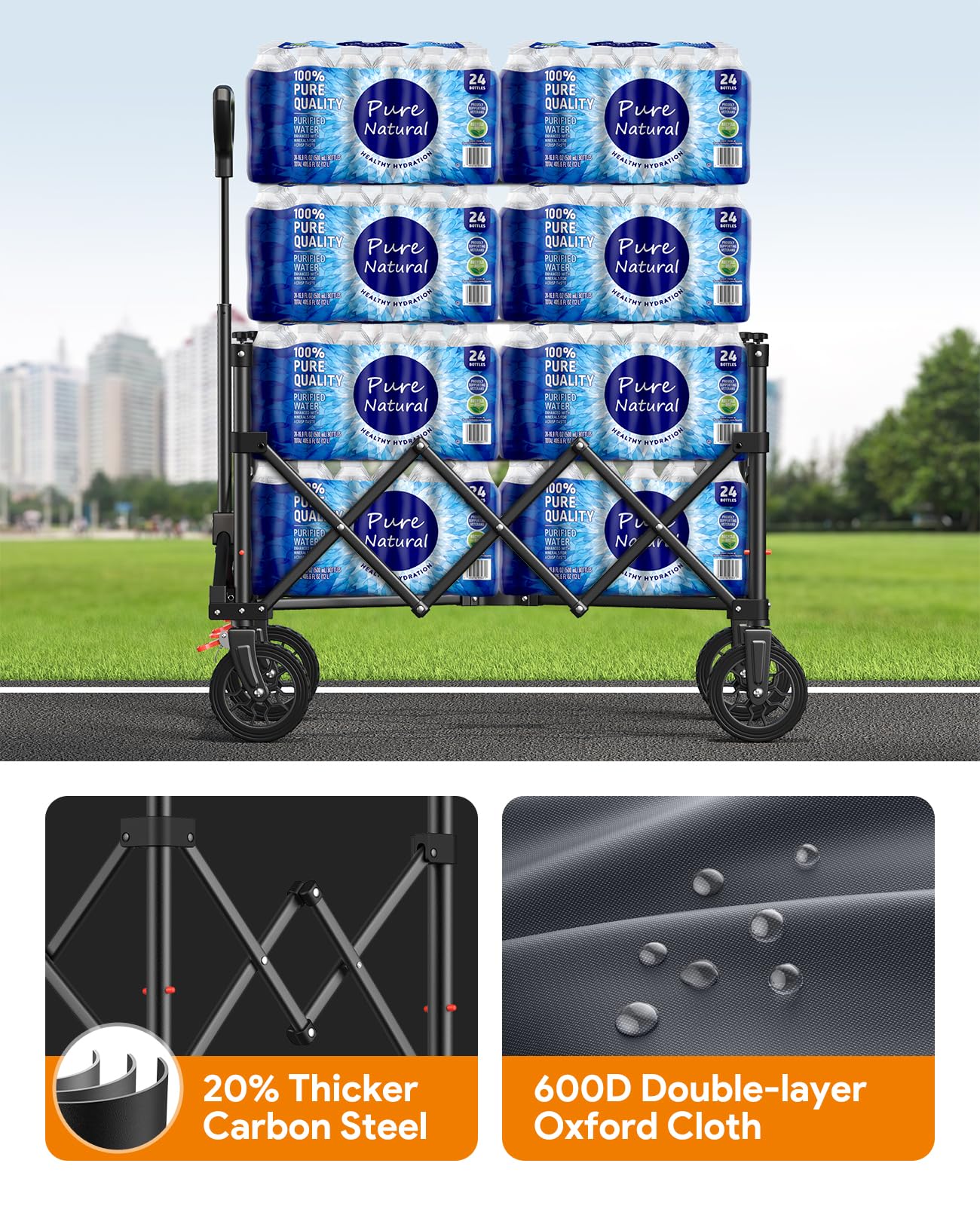 Raynesys Collapsible Foldable Wagon Cart 330lbs Capacity