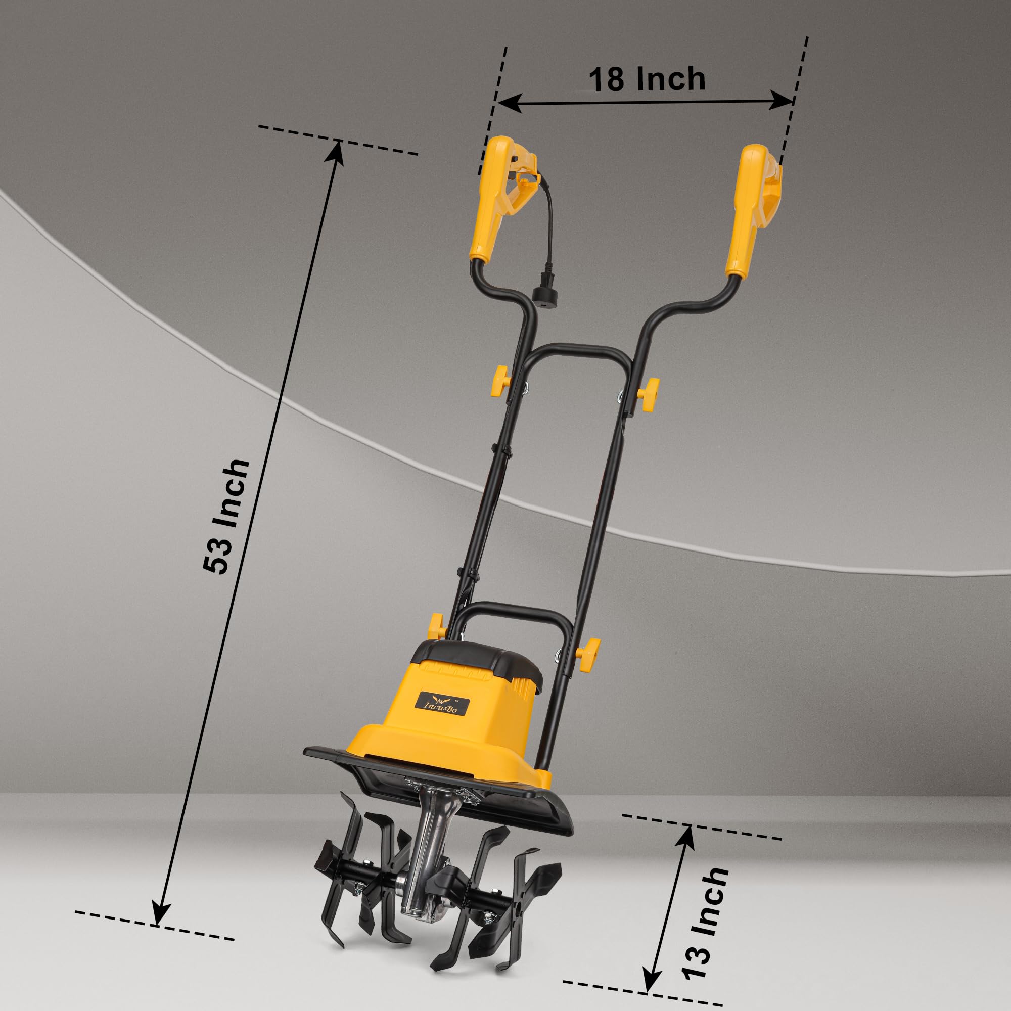 IncwBo 8.5AMP 12Inch Corded Tiller Cultivator 8-inch Depth Rototillers for Gardening