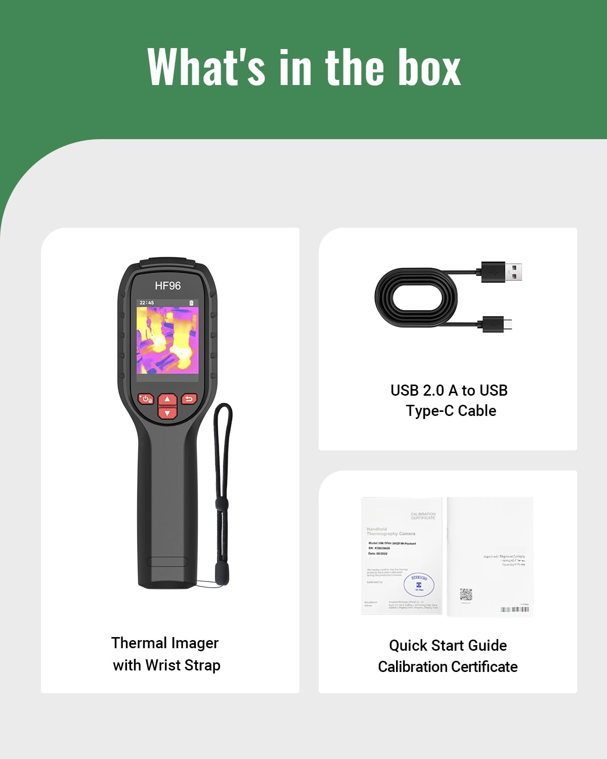 Thermal Camera, Super Resolution 240 x 240, Thermal Imaging Camera with Laser Pointer, 96 x 96 IR Resolution, 25 HZ Infrared Camera,-4°F to 1022°F, 50°FOV, 8h Battery Life Thermal Imager