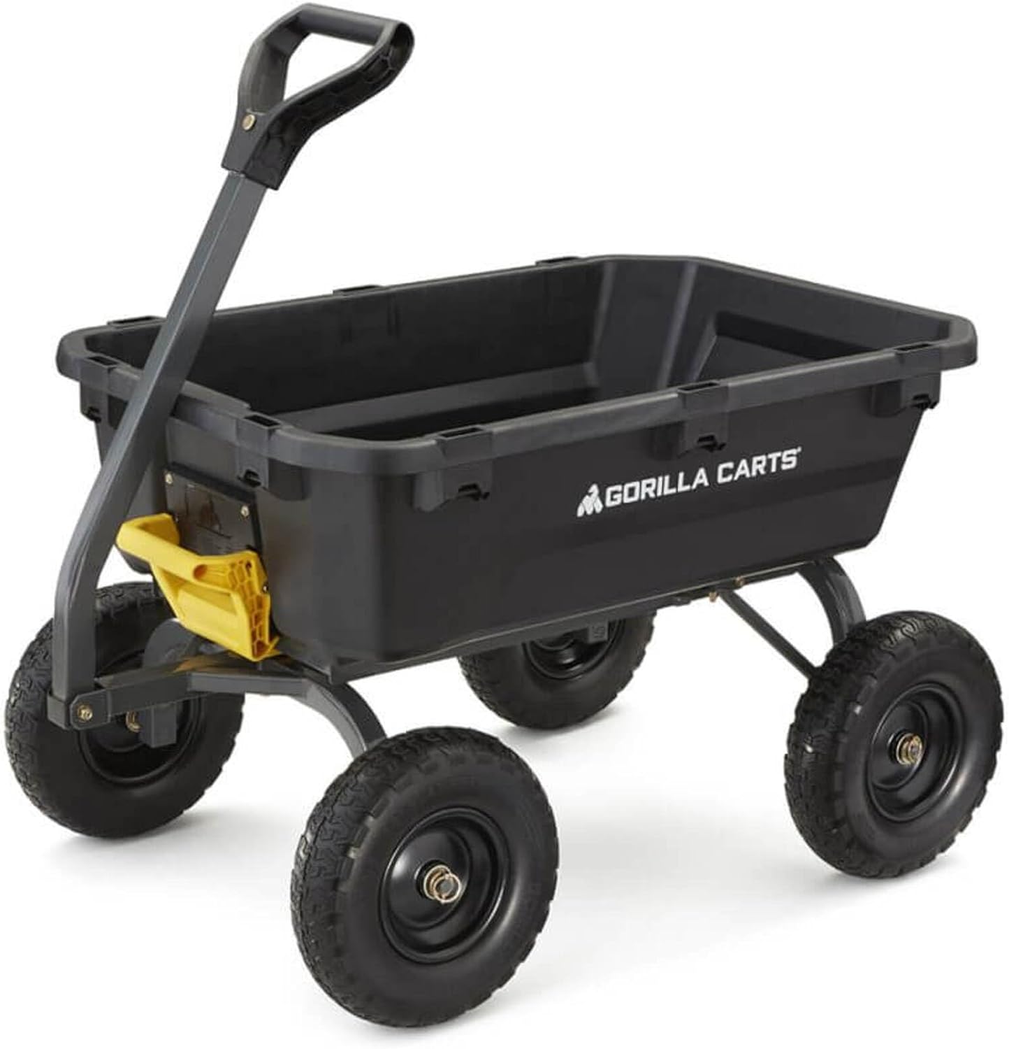 2025 7GCG-NF Heavy-Duty Poly Dump Garden Cart with No-Flat Tires, 7 Cubic Feet, 1200-Pound Capacity, Black, Amazon Exclusive