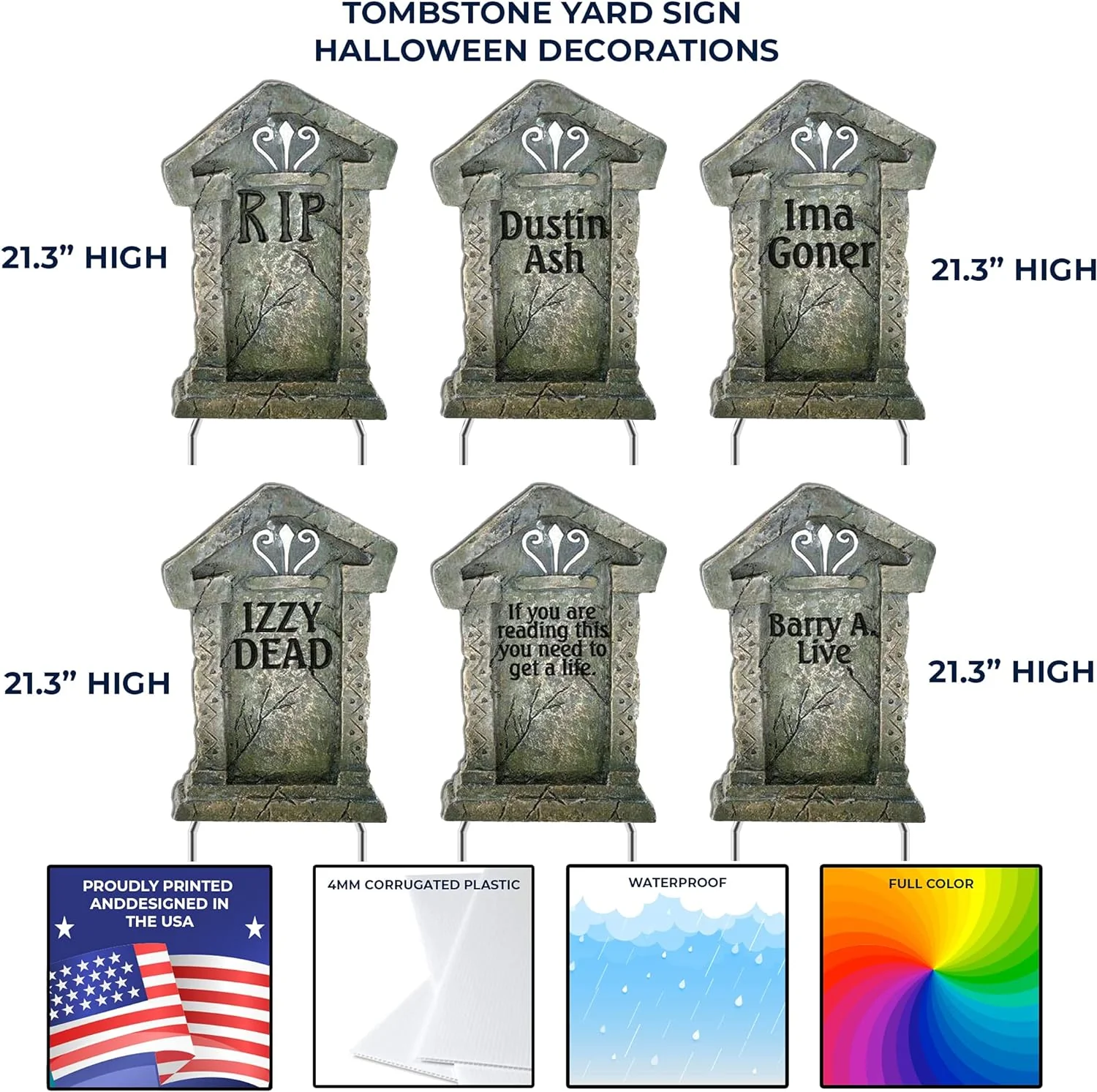 2025 12 Halloween Tombstones for Halloween Cemetery