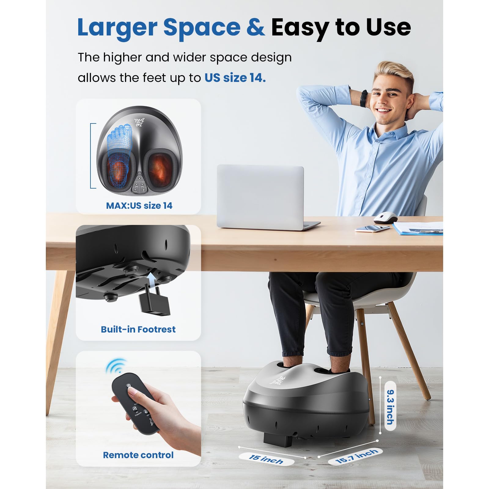 BOB AND BRAD Foot Massager Machine with Heat and Remote