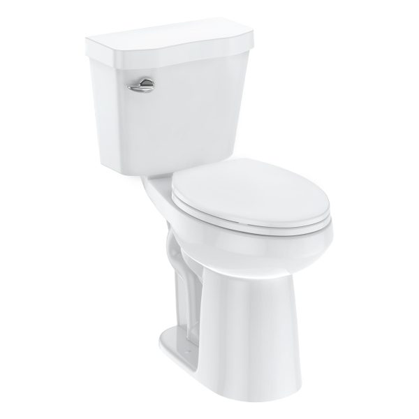 21Toilet, Elongated Toilets for Bathrooms, Two-Piece Toilet with Soft Close Seat, 1.28 Siphonic Flush Toilet with Universal Height ADA Cotton White